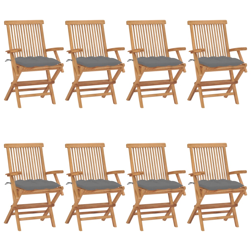 Gartenstühle Mit En Kissen 8 Stk. Massivholz Teak