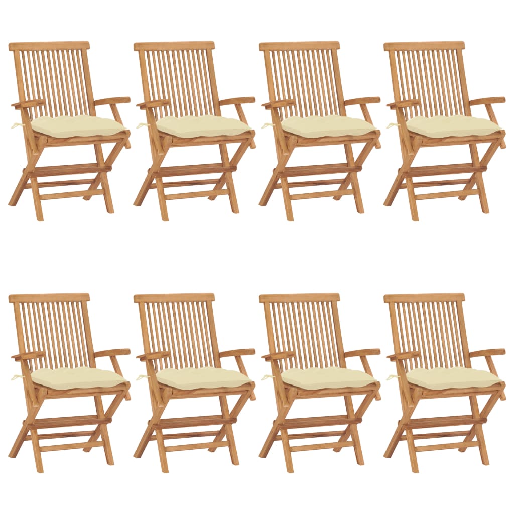 Gartenstühle Mit En Kissen 8 Stk. Massivholz Teak