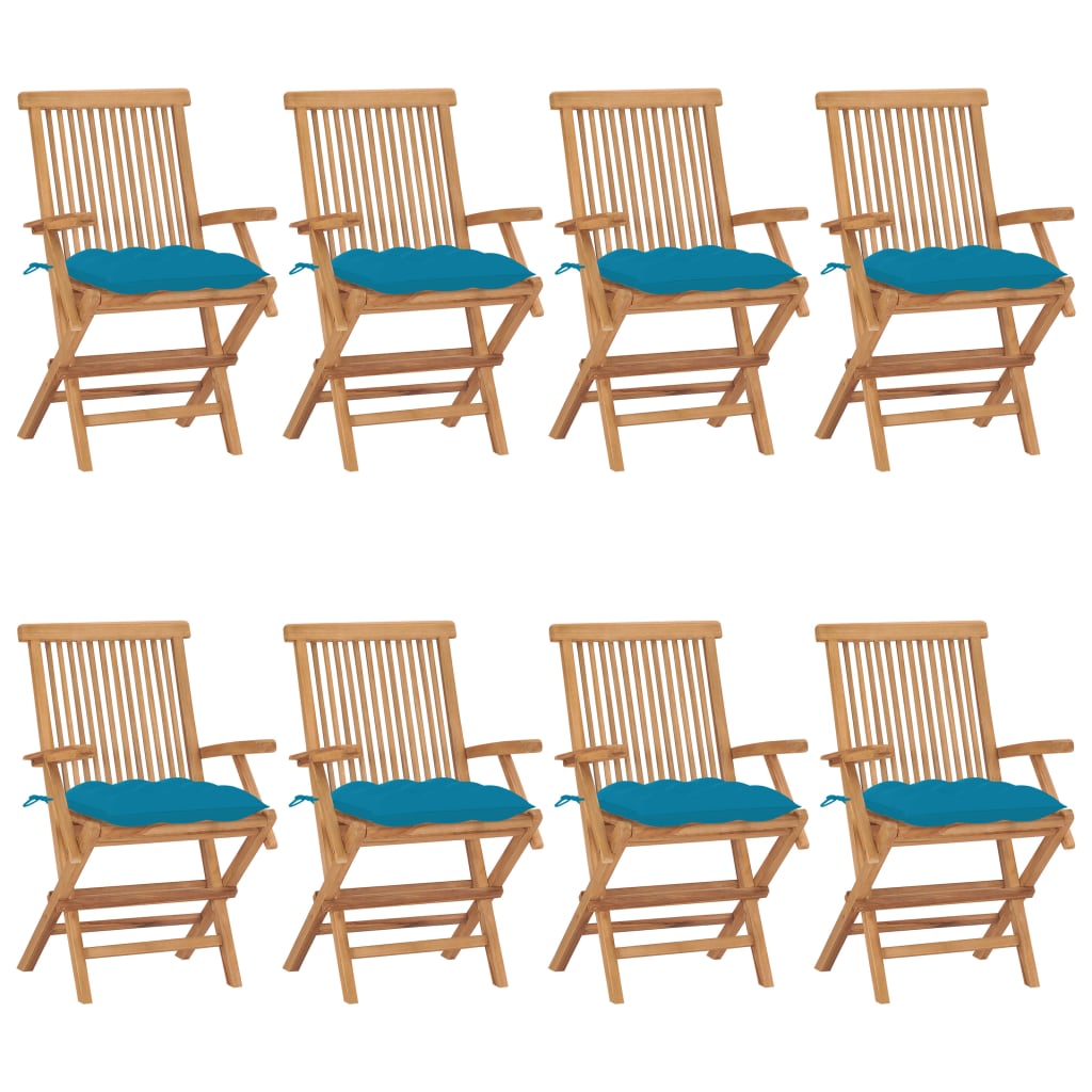 Gartenstühle Mit En Kissen 8 Stk. Massivholz Teak