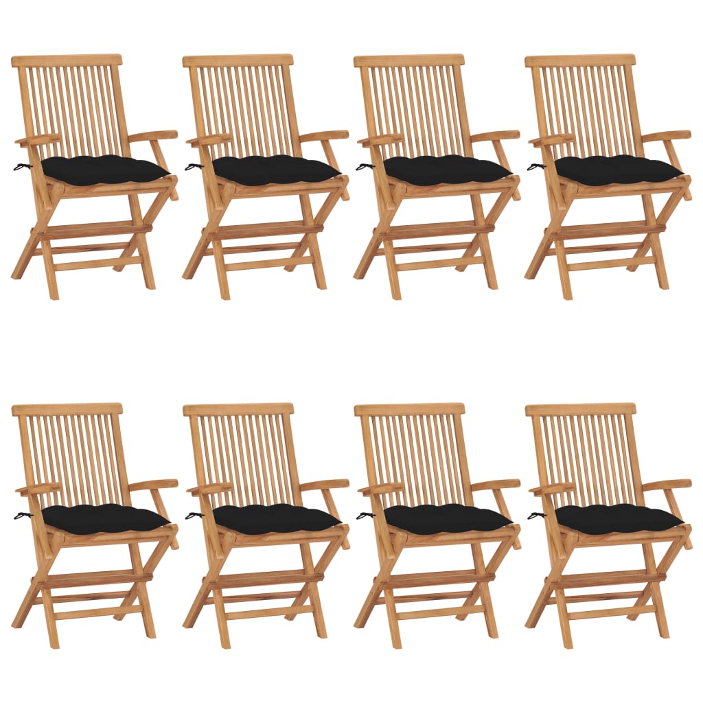 Gartenstühle Mit En Kissen 8 Stk. Massivholz Teak