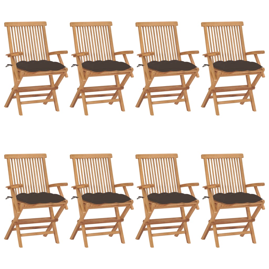 Gartenstühle Mit En Kissen 8 Stk. Massivholz Teak