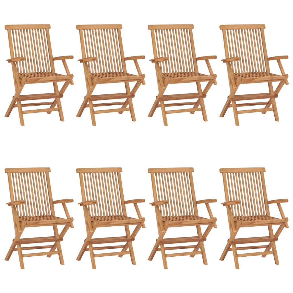 Gartenstühle Mit En Kissen 8 Stk. Massivholz Teak