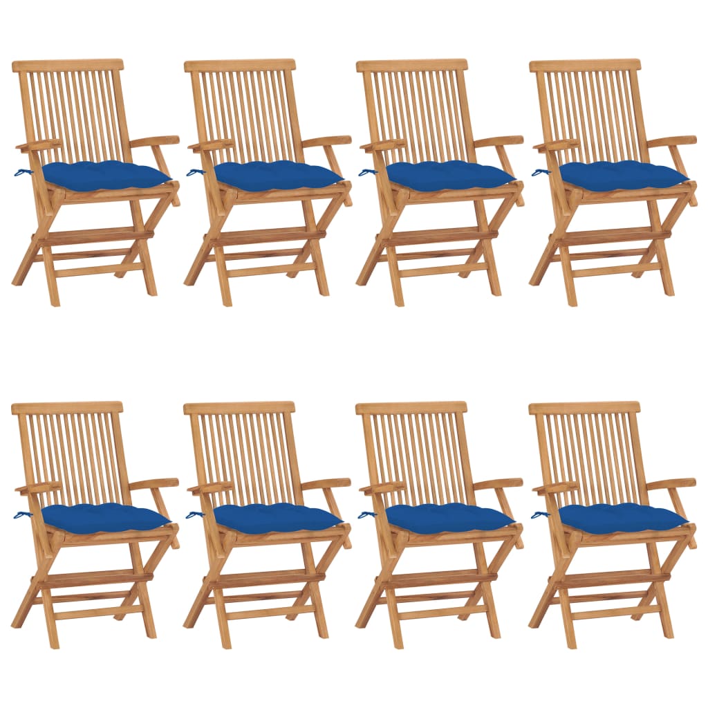 Gartenstühle Mit En Kissen 8 Stk. Massivholz Teak