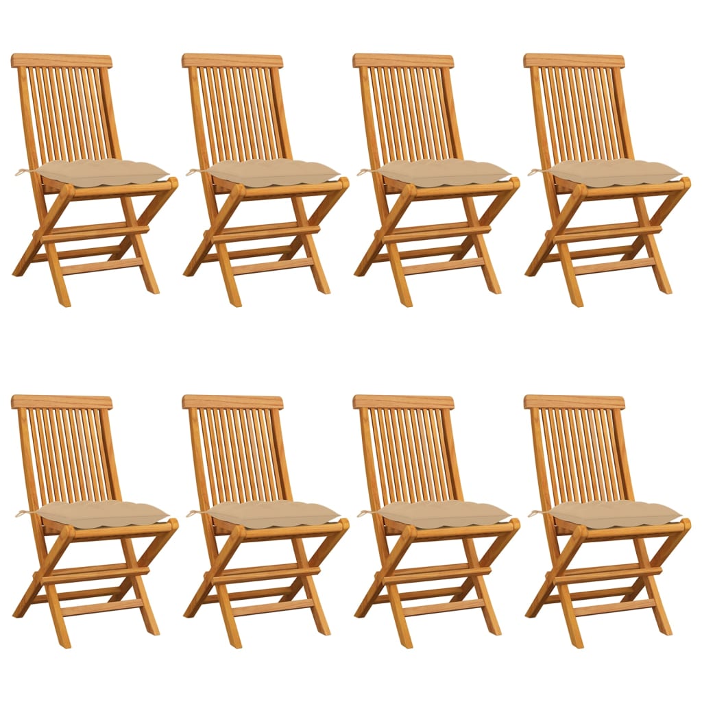 Gartenstühle Mit En Kissen 6 Stk. Massivholz Teak