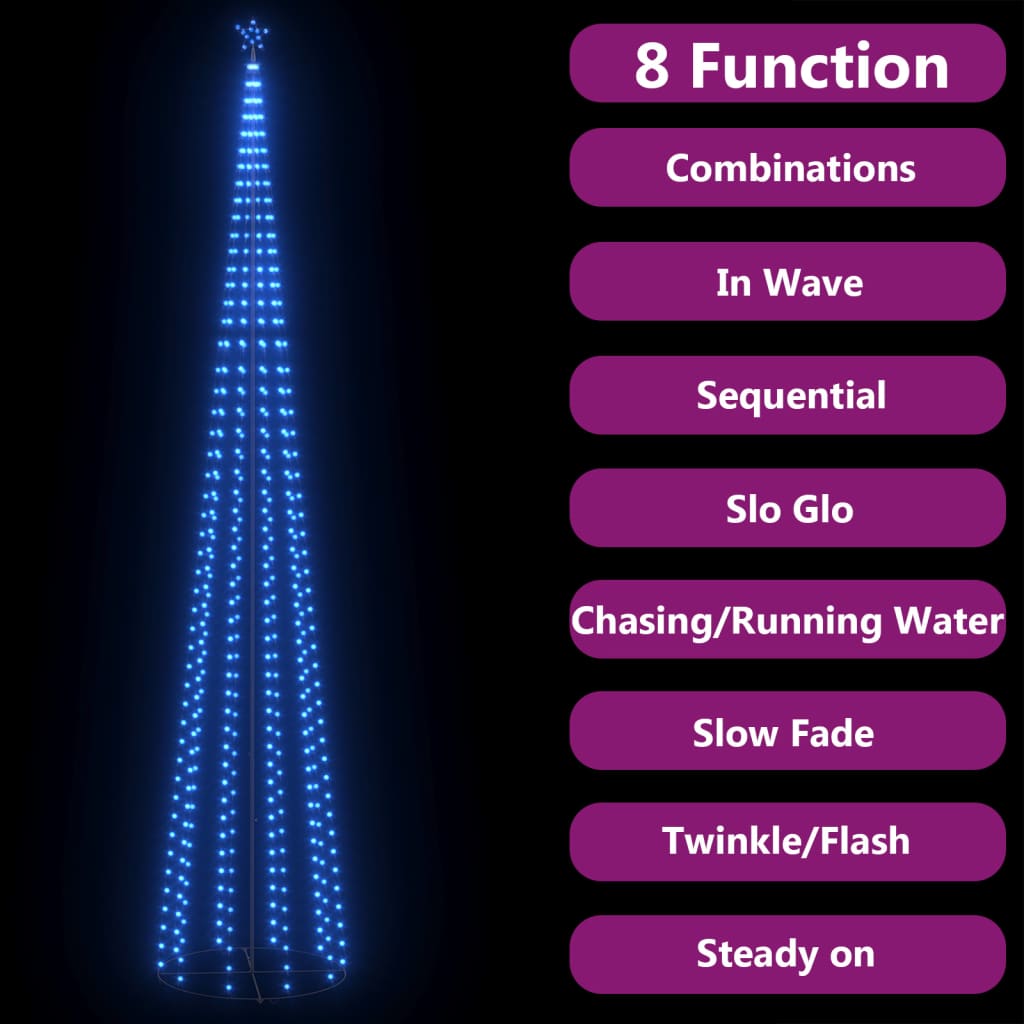 Weihnachtsbaum Kegelform 752 Leds Deko 160X500 Cm Blau