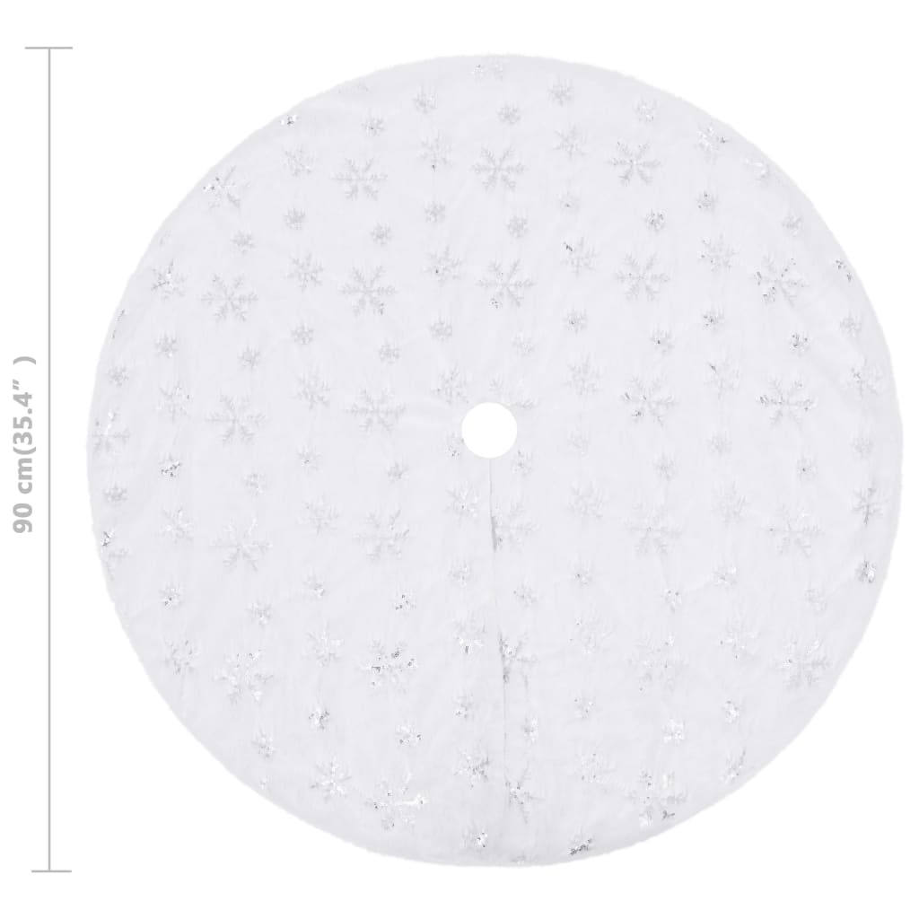 Luxus-Weihnachtsbaumrock Weiß Kunstfell