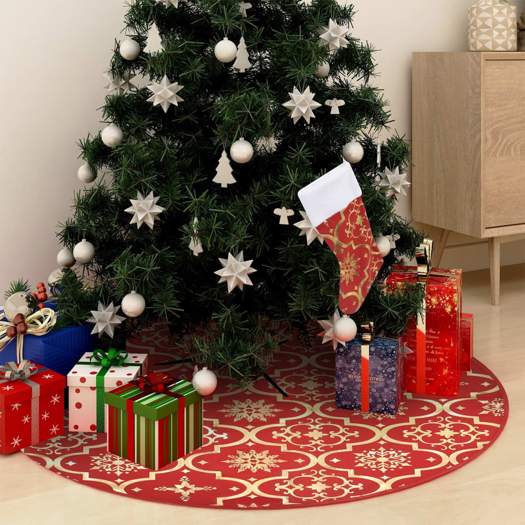 Luxus-Weihnachtsbaumrock Mit Socke Stoff