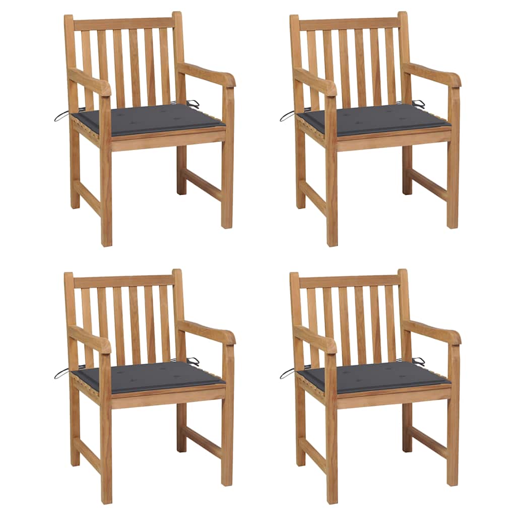 Gartenstühle 6 Stk. Mit En Kissen Massivholz Teak