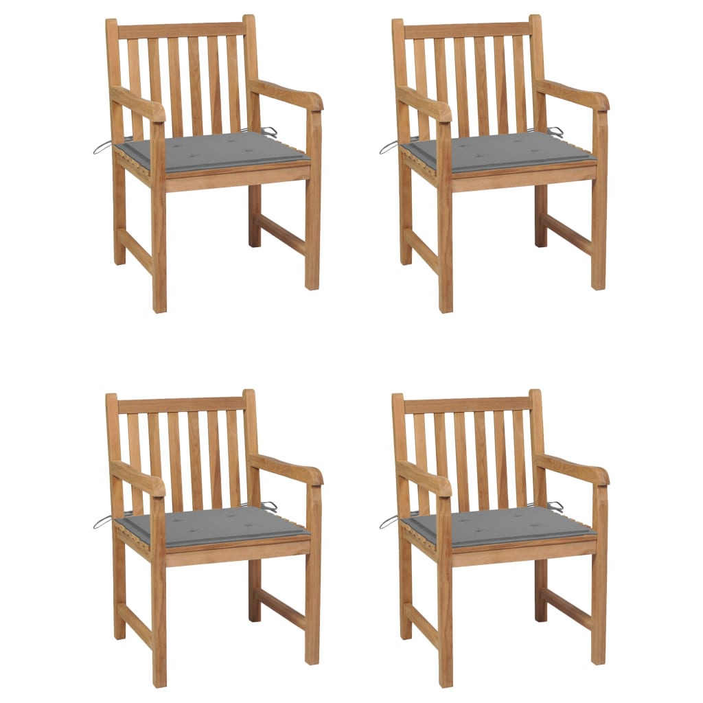Gartenstühle 6 Stk. Mit En Kissen Massivholz Teak