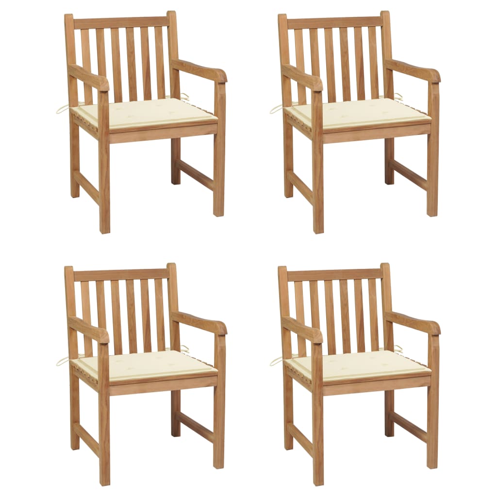 Gartenstühle 6 Stk. Mit En Kissen Massivholz Teak
