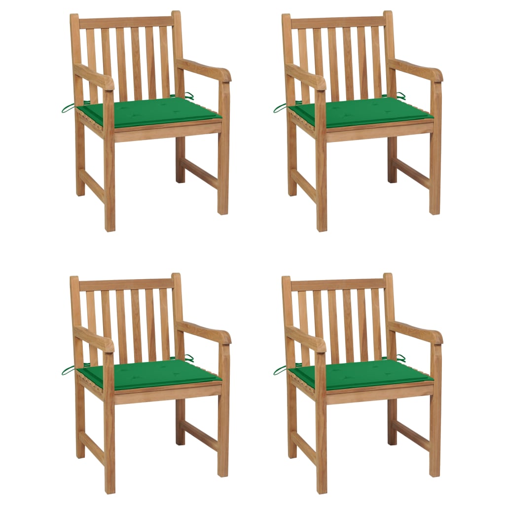 Gartenstühle 6 Stk. Mit En Kissen Massivholz Teak