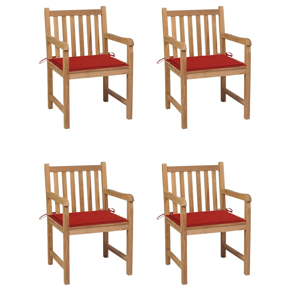 Gartenstühle 6 Stk. Mit En Kissen Massivholz Teak