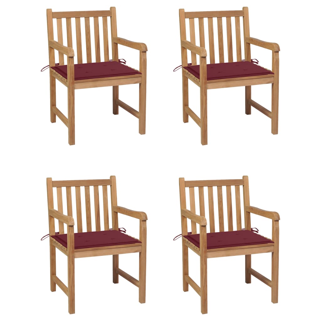 Gartenstühle 6 Stk. Mit En Kissen Massivholz Teak