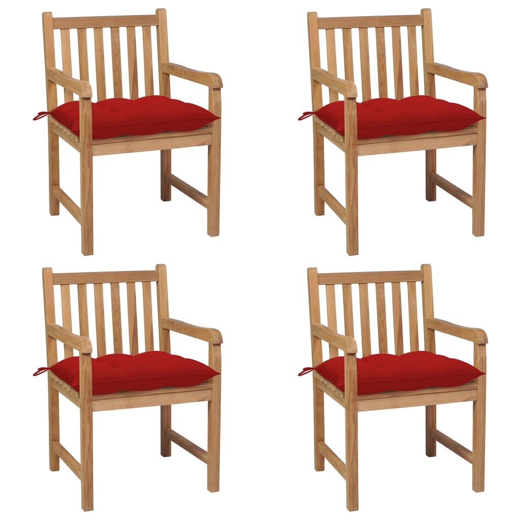 Gartenstühle 2 Stk. Mit En Kissen Massivholz Teak