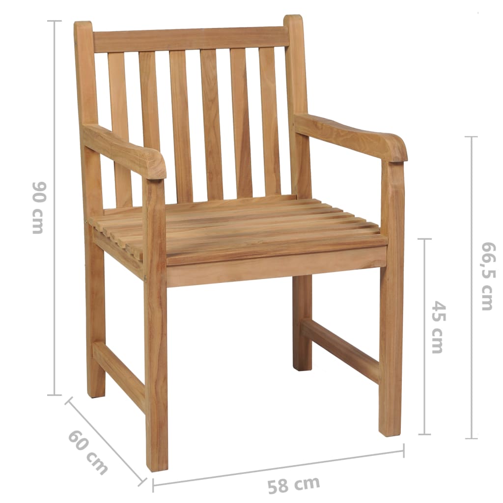 Gartenstühle 6 Stk. Mit En Kissen Massivholz Teak