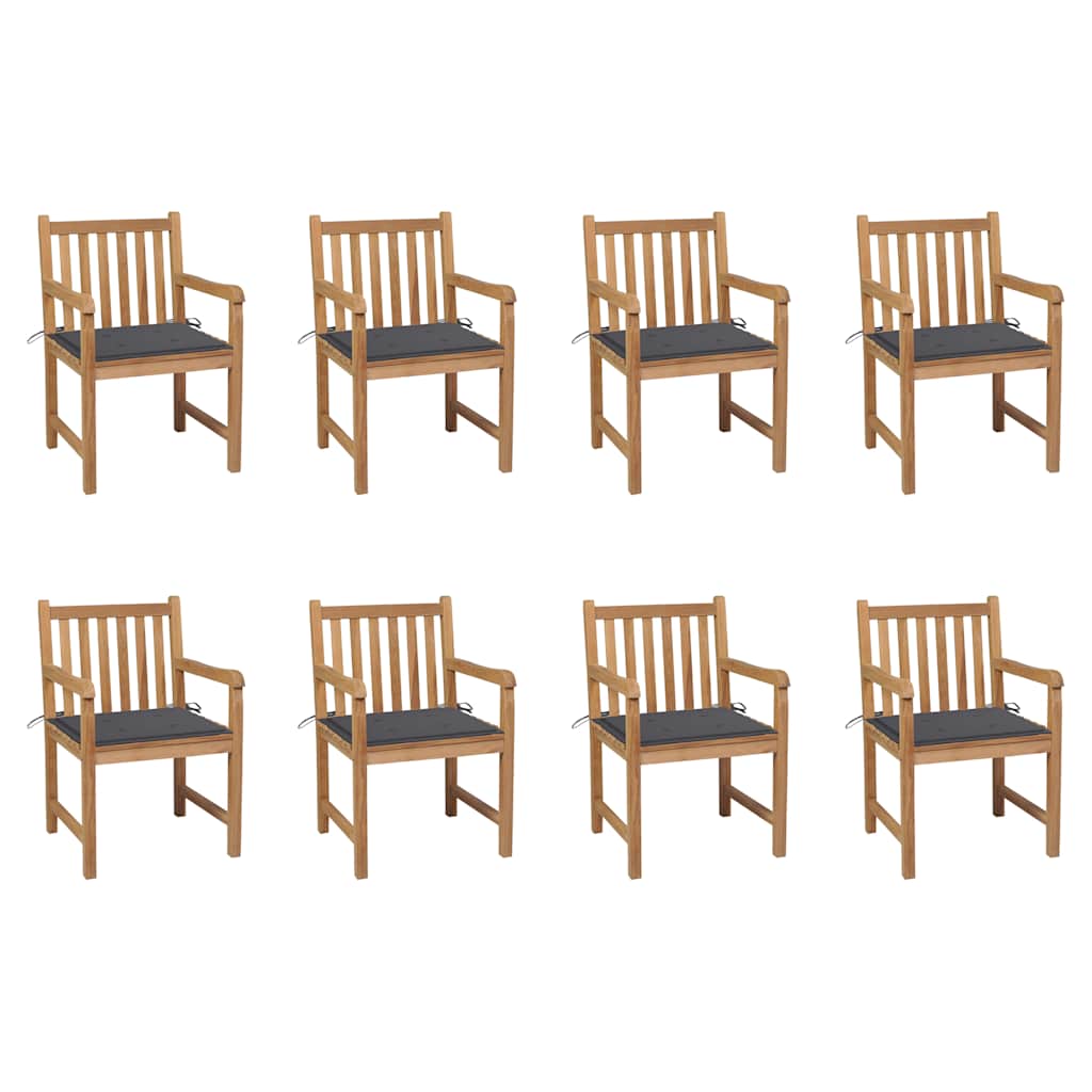 Gartenstühle 6 Stk. Mit En Kissen Massivholz Teak