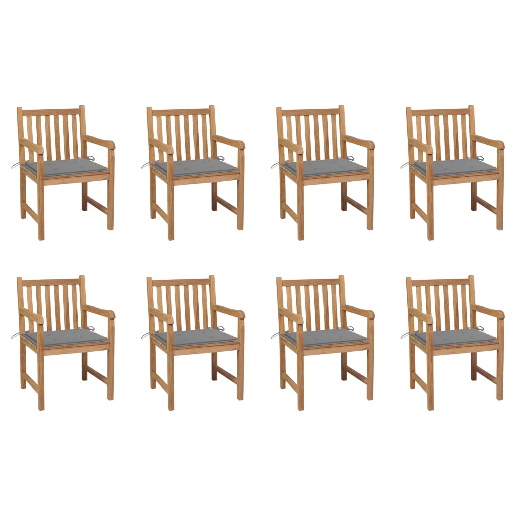 Gartenstühle 6 Stk. Mit En Kissen Massivholz Teak