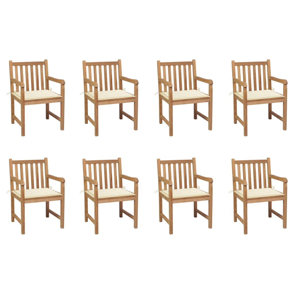Gartenstühle 6 Stk. Mit En Kissen Massivholz Teak