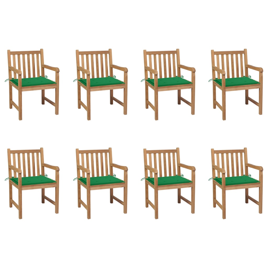Gartenstühle 6 Stk. Mit En Kissen Massivholz Teak