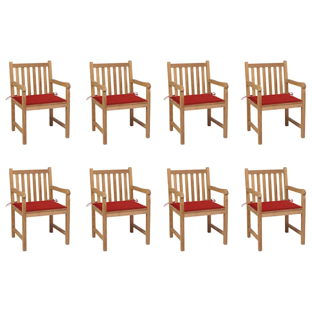 Gartenstühle 6 Stk. Mit En Kissen Massivholz Teak