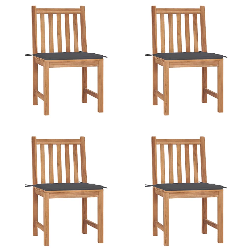Gartenstühle 8 Stk. Mit Kissen Massivholz Teak