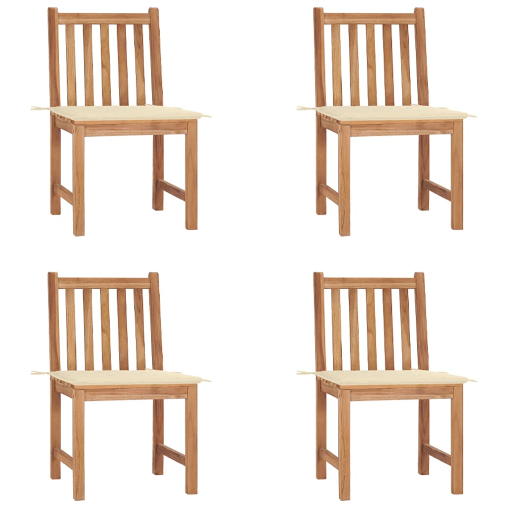 Gartenstühle 8 Stk. Mit Kissen Massivholz Teak