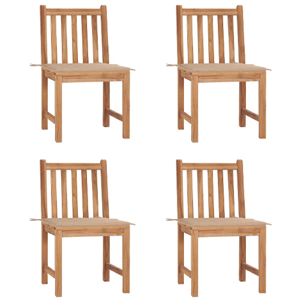 Gartenstühle 8 Stk. Mit Kissen Massivholz Teak