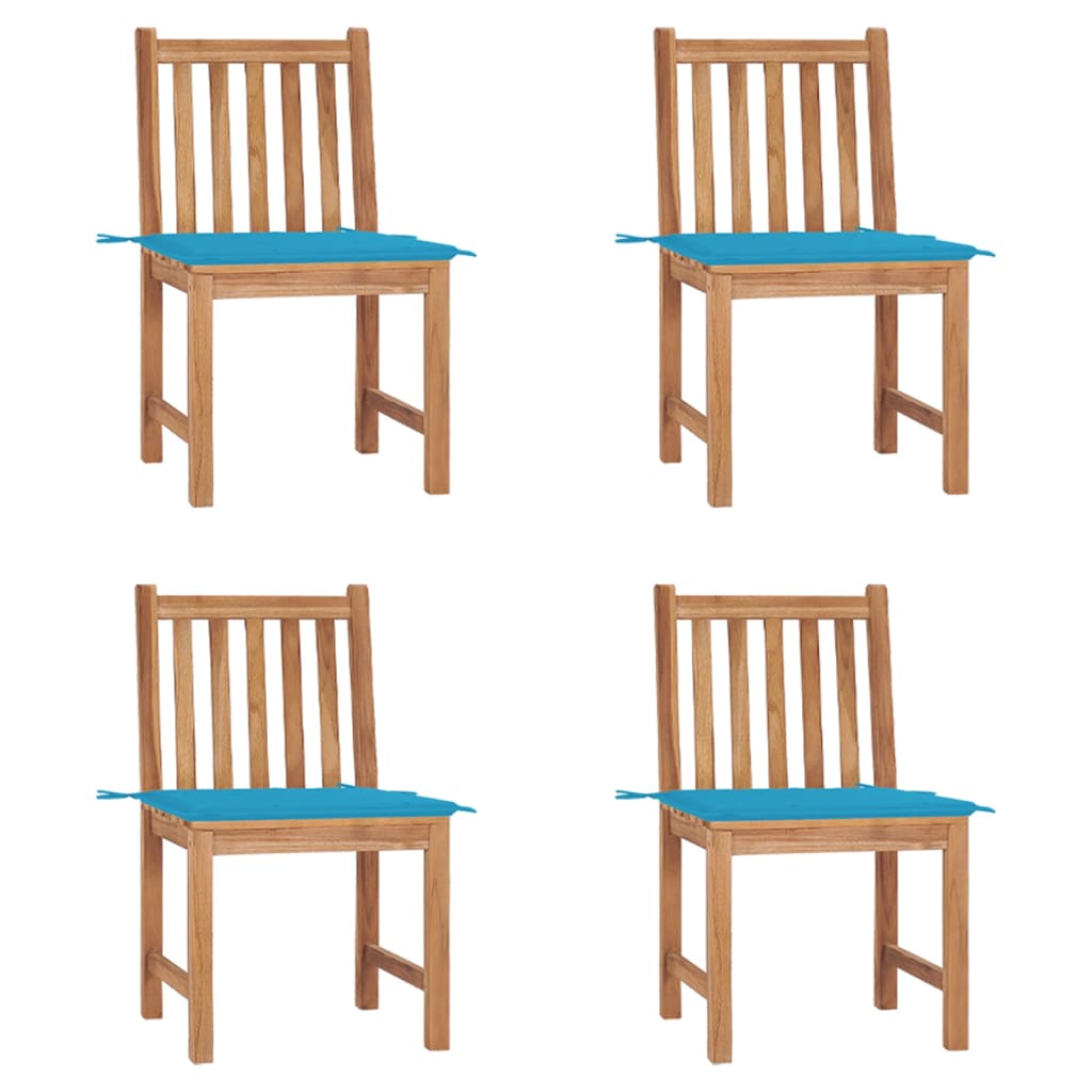 Gartenstühle 8 Stk. Mit Kissen Massivholz Teak