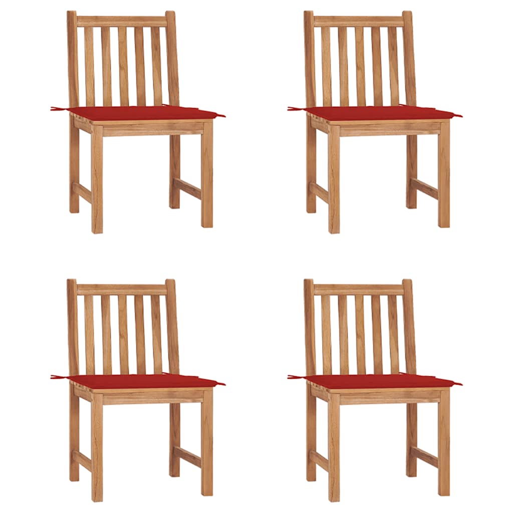 Gartenstühle 8 Stk. Mit Kissen Massivholz Teak