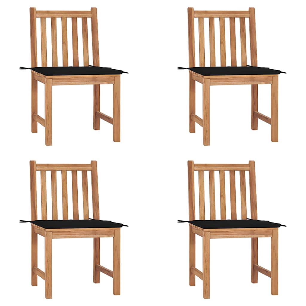 Gartenstühle 8 Stk. Mit Kissen Massivholz Teak