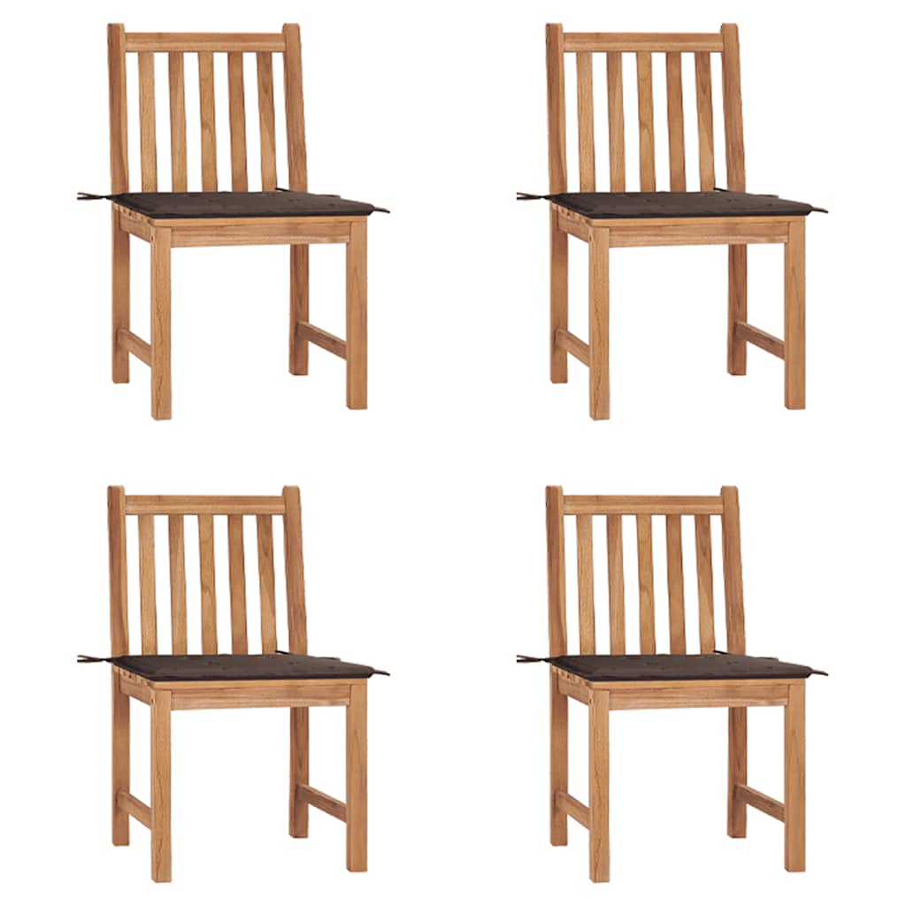 Gartenstühle 8 Stk. Mit Kissen Massivholz Teak
