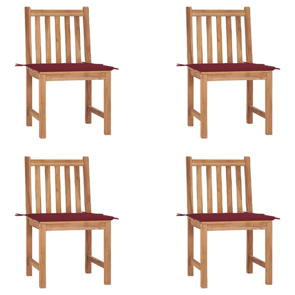 Gartenstühle 8 Stk. Mit Kissen Massivholz Teak