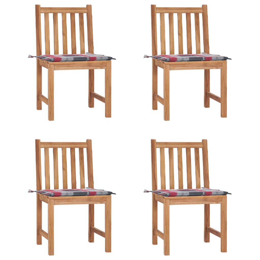 Gartenstühle 8 Stk. Mit Kissen Massivholz Teak