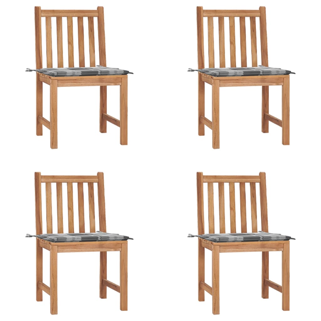 Gartenstühle 8 Stk. Mit Kissen Massivholz Teak