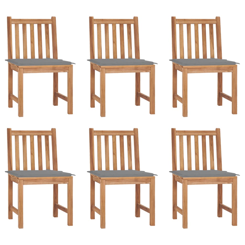 Gartenstühle 8 Stk. Mit Kissen Massivholz Teak