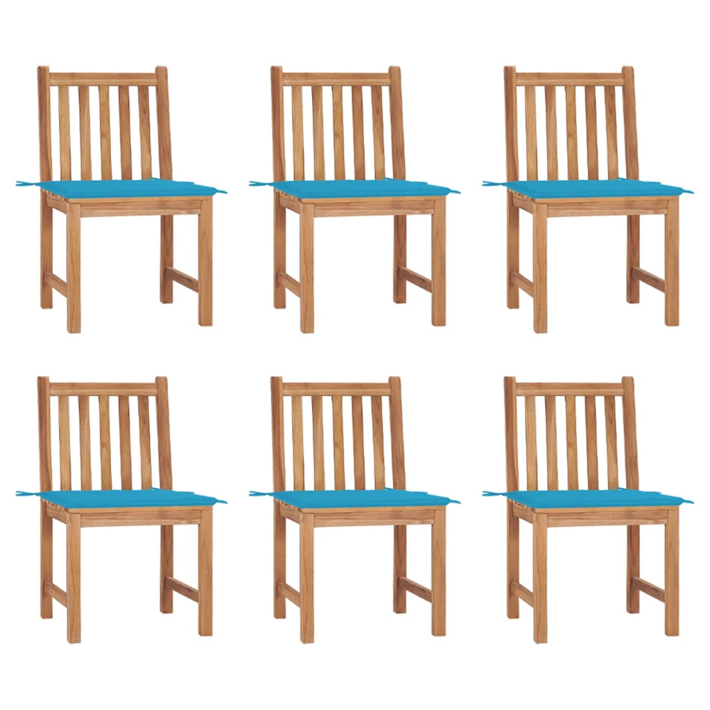 Gartenstühle 8 Stk. Mit Kissen Massivholz Teak