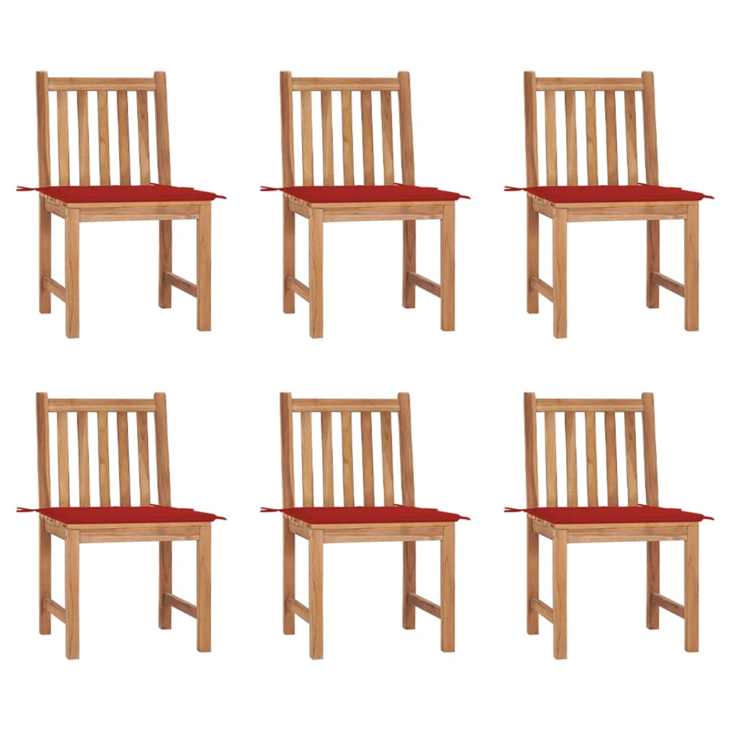 Gartenstühle 8 Stk. Mit Kissen Massivholz Teak