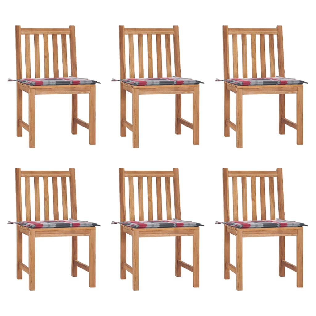 Gartenstühle 8 Stk. Mit Kissen Massivholz Teak