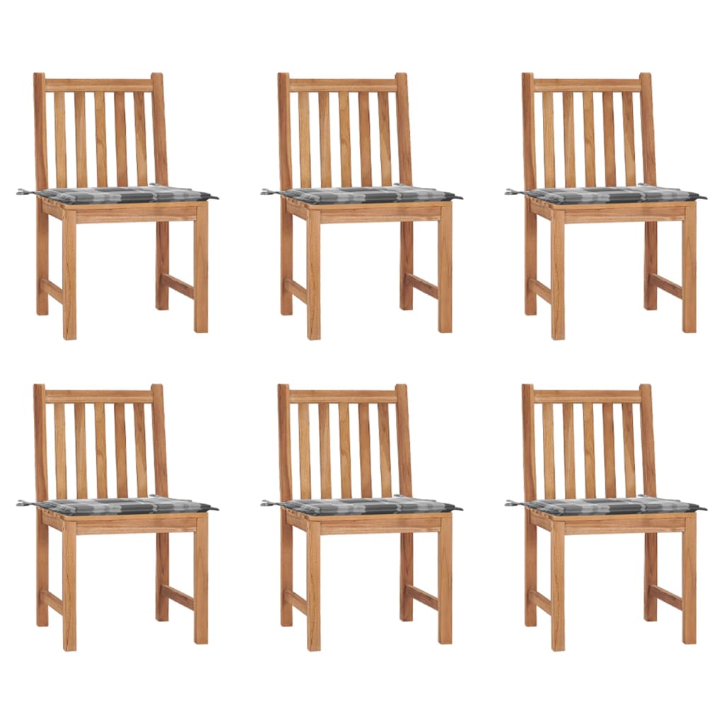 Gartenstühle 8 Stk. Mit Kissen Massivholz Teak