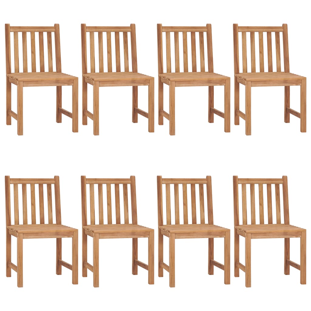 Gartenstühle 8 Stk. Mit Kissen Massivholz Teak