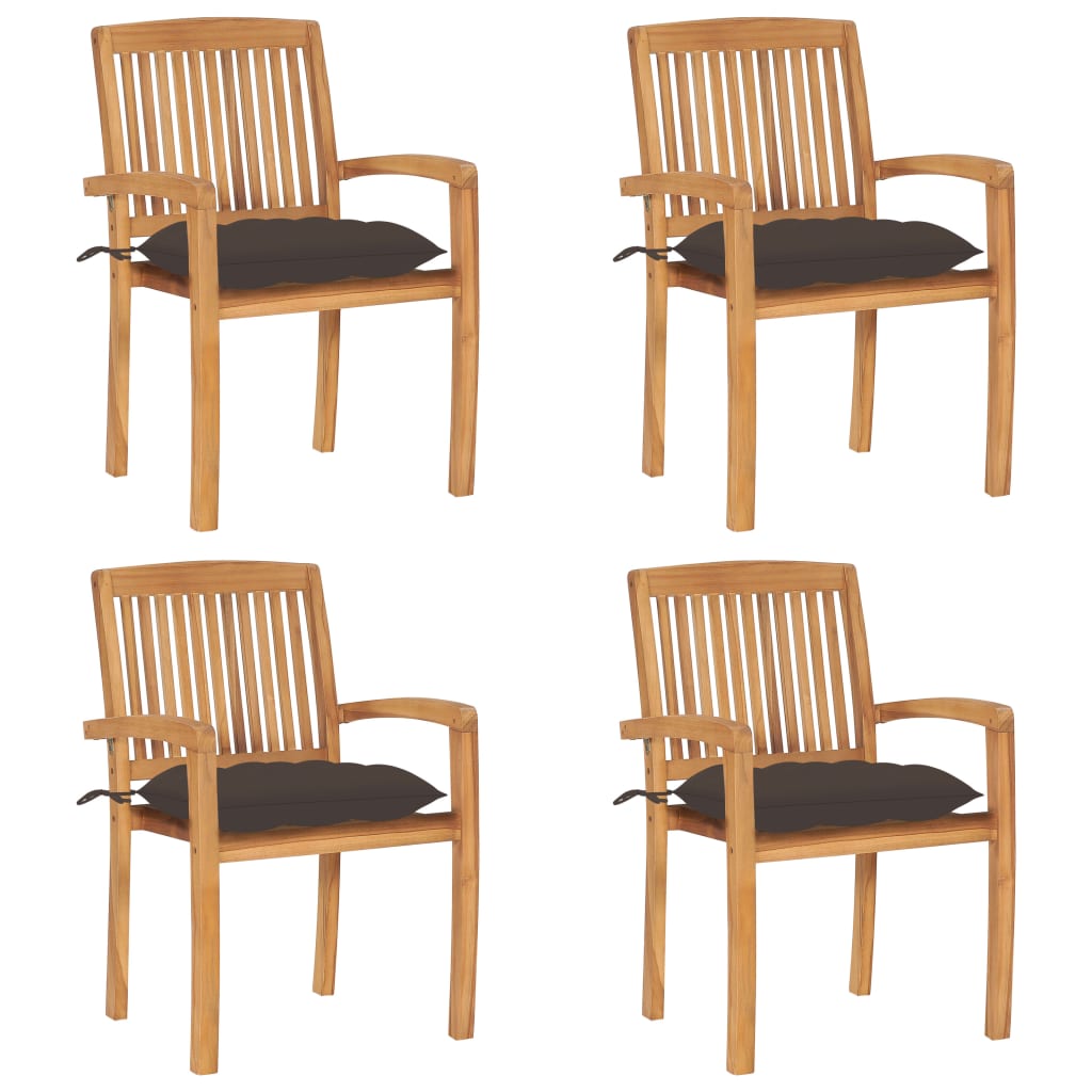 Gartenstühle 2 Stk. Mit Kissen Massivholz Teak