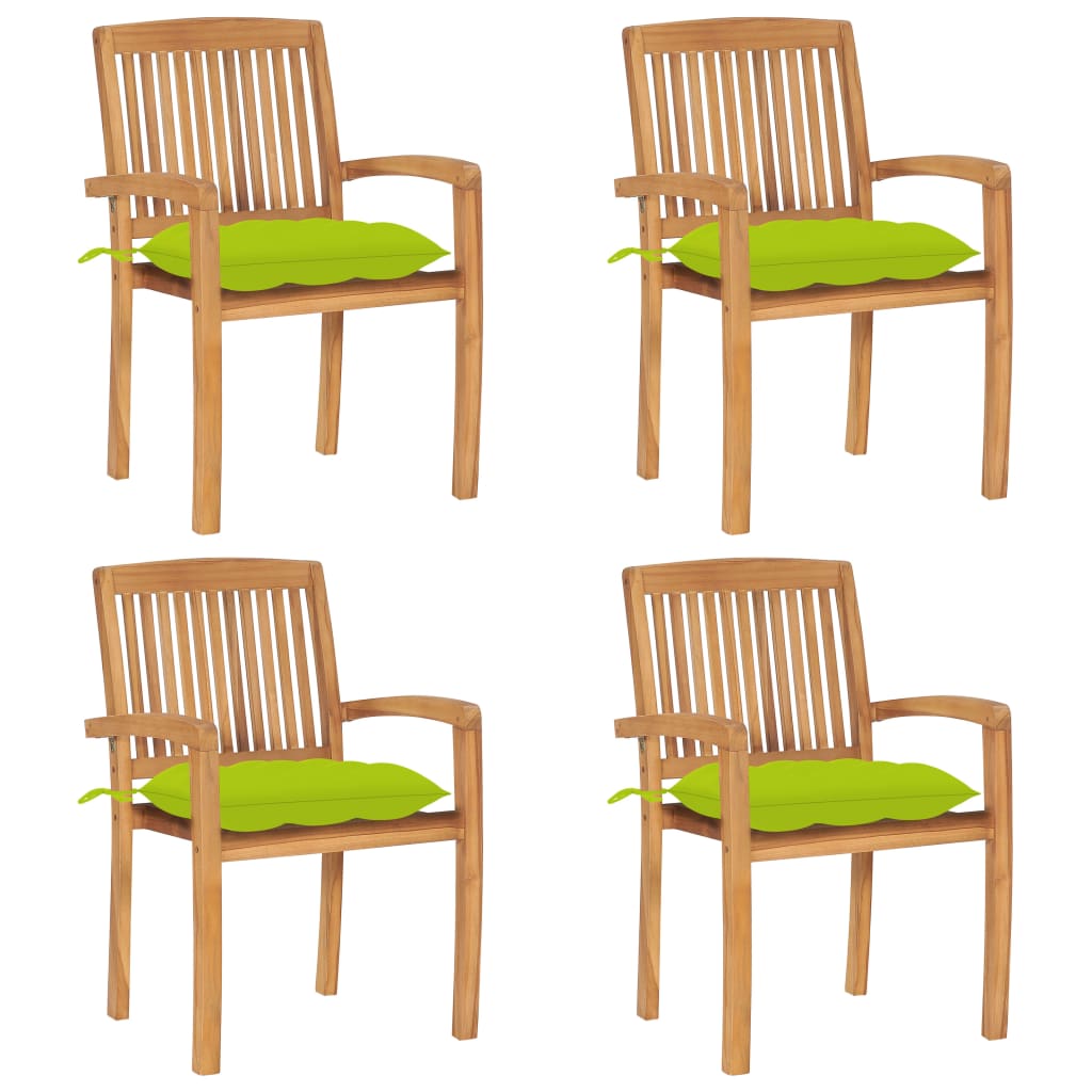 Gartenstühle 2 Stk. Mit Kissen Massivholz Teak