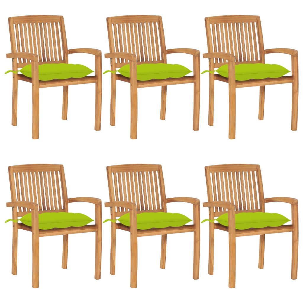 Gartenstühle 2 Stk. Mit Kissen Massivholz Teak