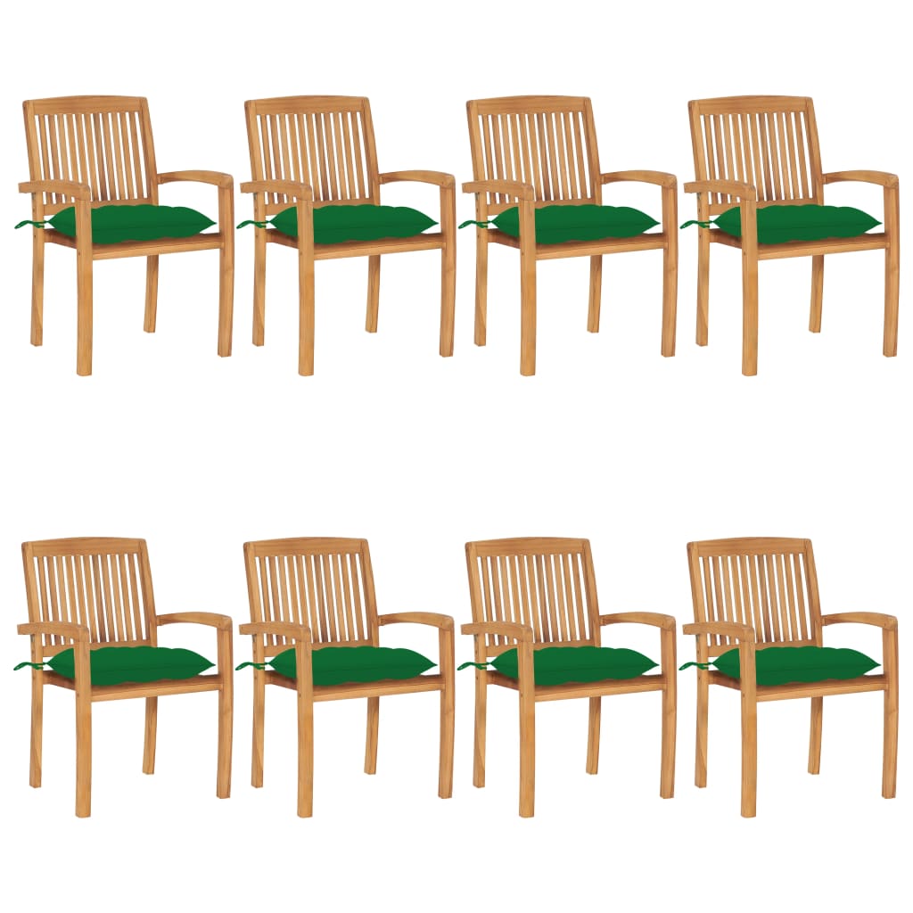 Gartenstühle 2 Stk. Mit Kissen Massivholz Teak