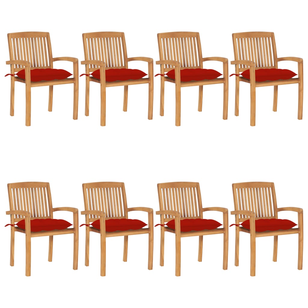 Gartenstühle 2 Stk. Mit Kissen Massivholz Teak