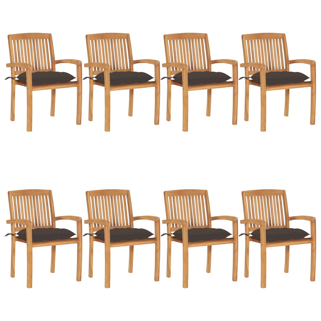 Gartenstühle 2 Stk. Mit Kissen Massivholz Teak