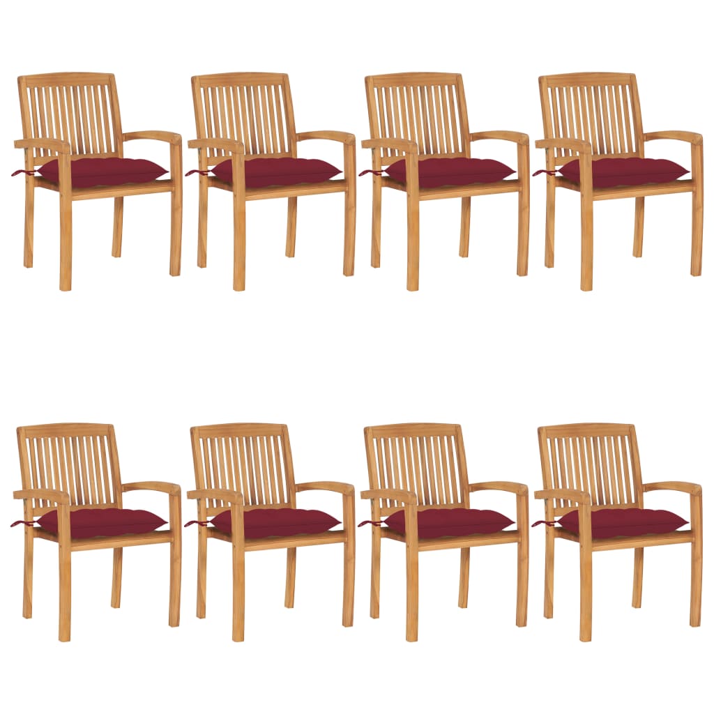 Gartenstühle 2 Stk. Mit Kissen Massivholz Teak