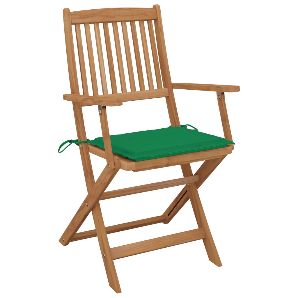 Klappbare Gartenstühle 6 Stk. Mit Kissen Massivholz Akazie