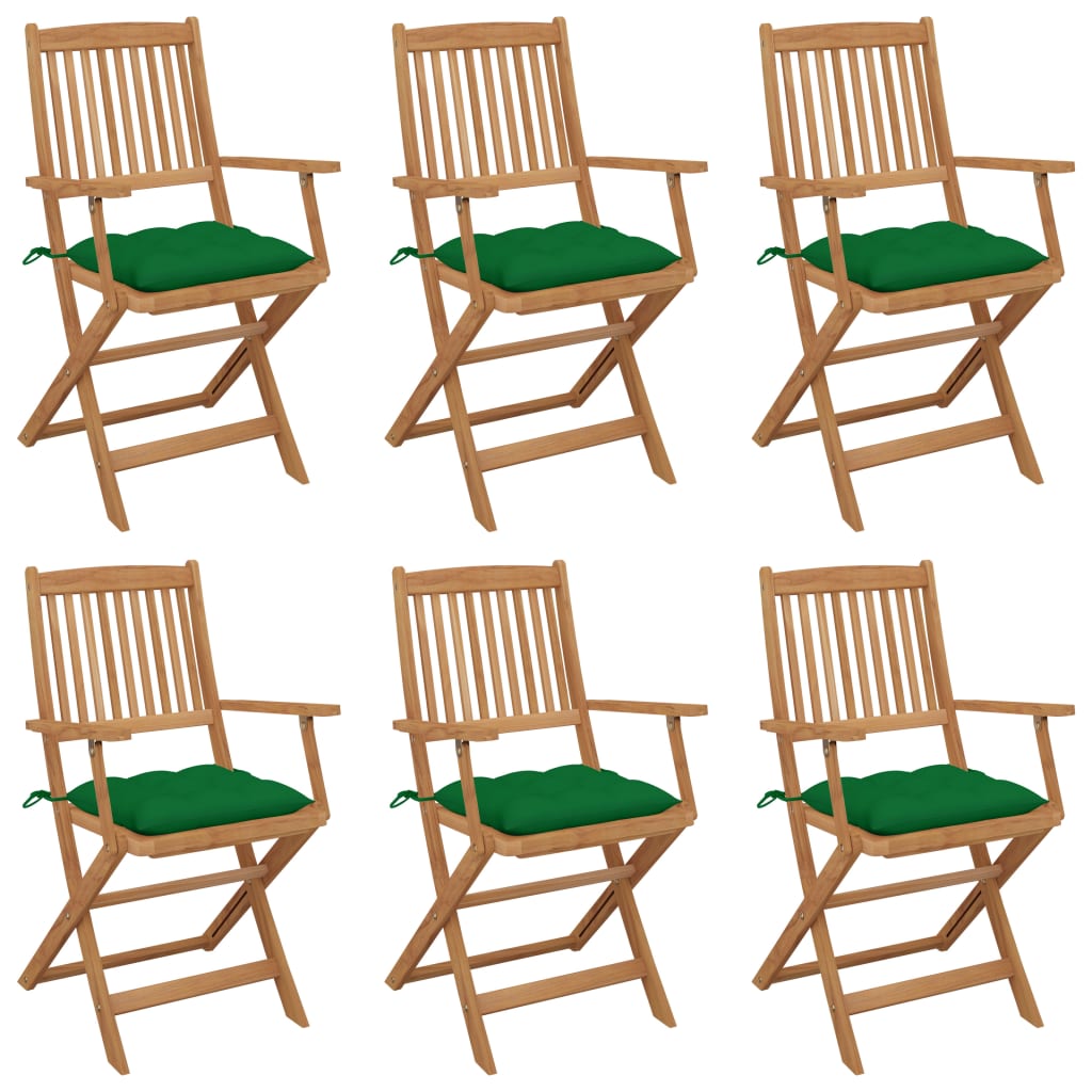 Klappbare Gartenstühle 8 Stk. Mit Kissen Massivholz Akazie