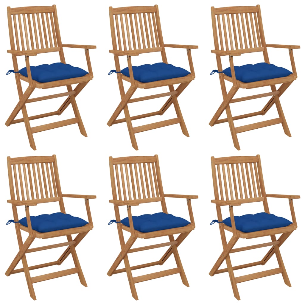 Klappbare Gartenstühle 8 Stk. Mit Kissen Massivholz Akazie